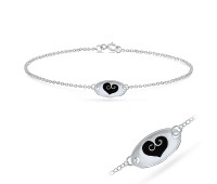 Heart with Enamel Silver Bracelet BRS-265